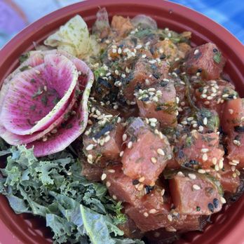 Bear Flag Fish - Half Ahi & Half Salmon Poke Bowl - Seafood Near Me - Newport Beach, California Bear Flag Fish - Half Ahi & Half Salmon Poke Bowl - Seafood Near Me - Newport Beach, California