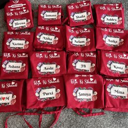 Customized aprons for family wedding. Turned out great. Love the quality and style. They made them and delivered them superfast. A+++