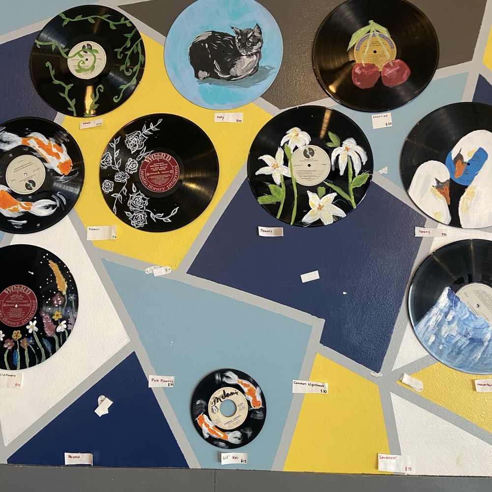 Yellow Mug Coffee Lounge - vinyl art wall (for sale!) - artist Hannah Goodpasture - Coffee & Tea Near Me - Weaverville, North Carolina Yellow Mug Coffee Lounge - vinyl art wall (for sale!) - artist Hannah Goodpasture - Coffee & Tea Near Me - Weaverville, North Carolina