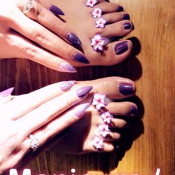 Gather Nail Salon - Stiletto acrylic nails and gel pedicure