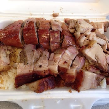 Super Barbecue Delight - Rice lunch box: crispy pork (siu yuk) and roasted duck - Barbeque Near Me - Edmonton, Alberta Super Barbecue Delight - Rice lunch box: crispy pork (siu yuk) and roasted duck - Barbeque Near Me - Edmonton, Alberta