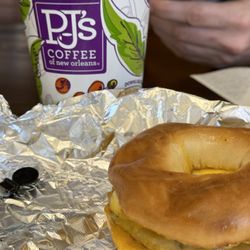 PJ's Coffee - Maple sausage egg sandwich.