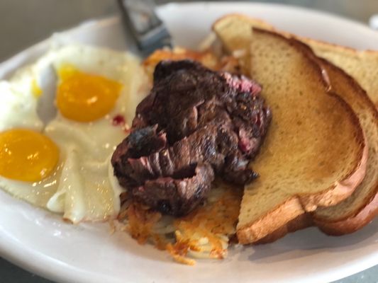 Photo of Tally's Silver Spoon - Rapid City, SD, US. Bison, eggs, hash-brown and toast.