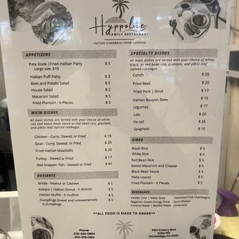 Hyppolite Family Restaurant - Menu - Haitian Near Me - Stockbridge, Georgia Hyppolite Family Restaurant - Menu - Haitian Near Me - Stockbridge, Georgia