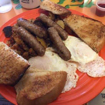 Patty's Place - 2 Eggs over lightly with 4 links of sausage , home fries and homemade while farm toast- Unbelievable!! - Breakfast & Brunch Near Me - Canandaigua, New York Patty's Place - 2 Eggs over lightly with 4 links of sausage , home fries and homemade while farm toast- Unbelievable!! - Breakfast & Brunch Near Me - Canandaigua, New York