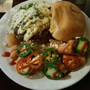 The Stein & Vine - Chorizo burger with tots - Bars Near Me - Brandon, Florida The Stein & Vine - Chorizo burger with tots - Bars Near Me - Brandon, Florida