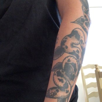 Stairs Tattoo - Front of snake - Tattoo Near Me - Seattle, Washington