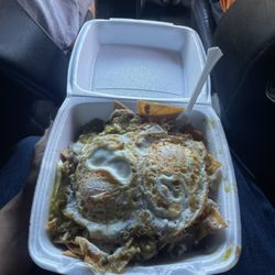 Galvan’s Catering Truck - Chilaquiles +2 sunny side up eggs