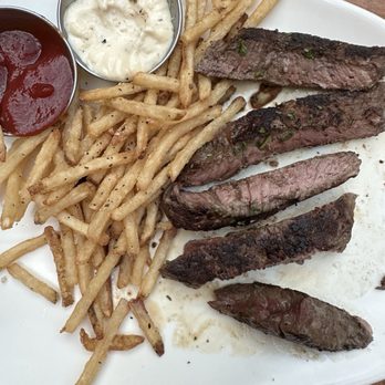 Hervé - Overcooked steak, ordered medium rare and got this tasteless imposter - Wine Bars Near Me - Santa Fe, New Mexico