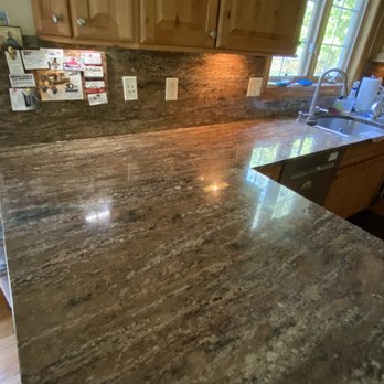 Marble Design & Renovation - Repaired granite peninsula. - Countertop Installation Near Me - Oxford, Connecticut