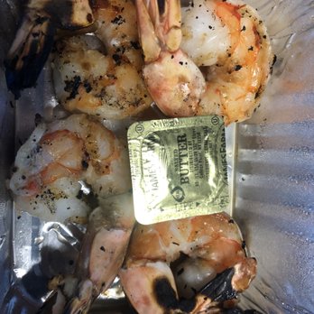 Route 1 Grill House - $7.95 for 4 small shrimp.  Butter included to show size... - Bars Near Me - Saugus, Massachusetts