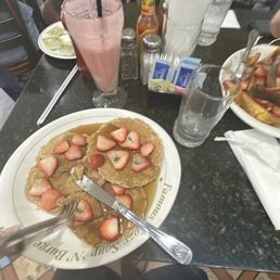 Whole Grain Pancakes Strawberry Shake Whole Grain Pancakes Strawberry Shake
