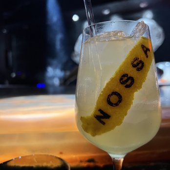 Bar Nossa - a glass of lemonade with a straw - Whiskey Bars Near Me - Miami Beach, Florida