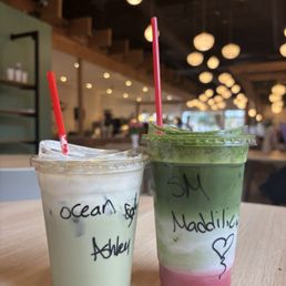 Ocean Latte and Strawberry Matcha Latte