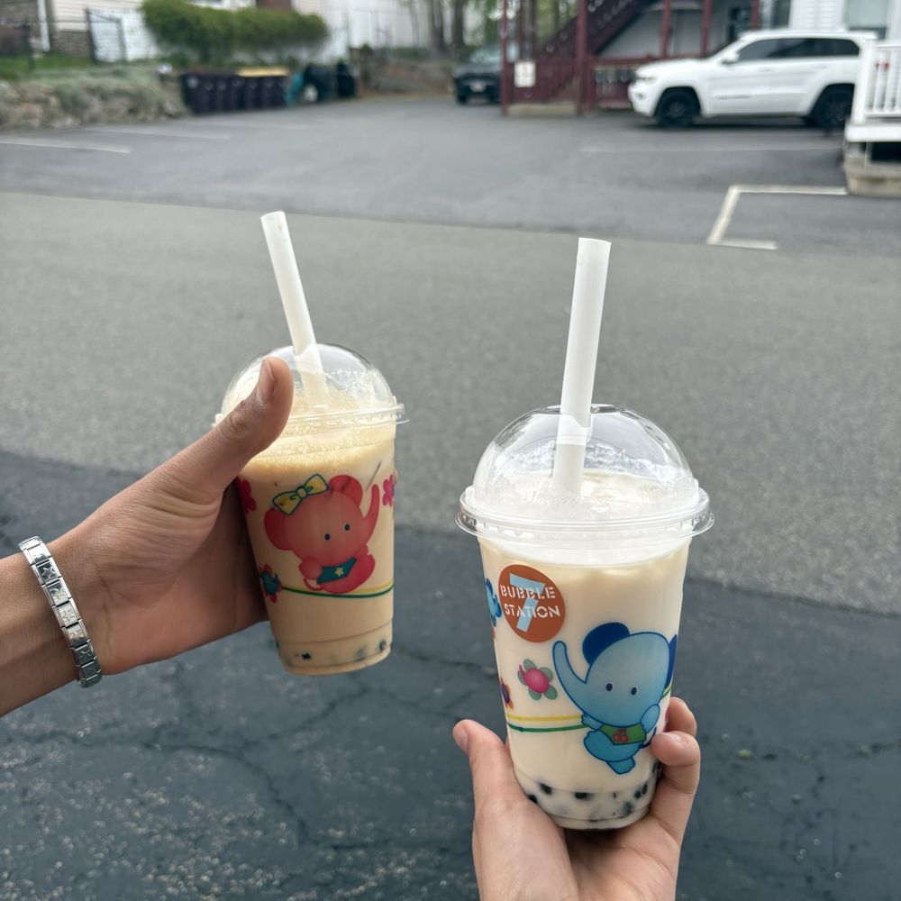 Bubble Station - Iced Coconut Boba & Iced Cappuccino w/ Boba - Bubble Tea Near Me - Weymouth, Massachusetts