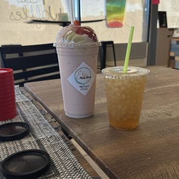 Elite Nutrition - Large Strawberry Banana Protein Smoothie + complementary green tea - Juice Bars & Smoothies Near Me - Barstow, California Elite Nutrition - Large Strawberry Banana Protein Smoothie + complementary green tea - Juice Bars & Smoothies Near Me - Barstow, California