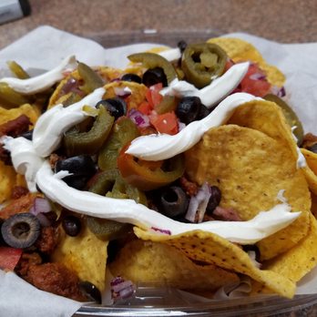 Fatboys Deli - Nachos featured daily! Today was al pastor, black beans, olives, jalapenos, tomatoes sour cream and a side of salsa verse. YuM!! - Delis Near Me - Stockton, California Fatboys Deli - Nachos featured daily! Today was al pastor, black beans, olives, jalapenos, tomatoes sour cream and a side of salsa verse. YuM!! - Delis Near Me - Stockton, California