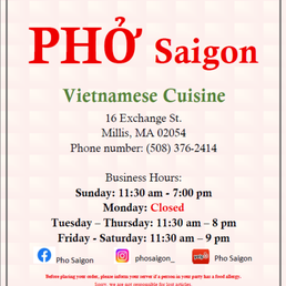 Exterior photo of Pho Saigon - Millis, Massachusetts Exterior photo of Pho Saigon - Millis, Massachusetts