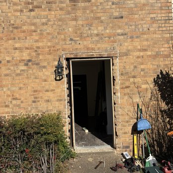 The Right Guys Home Services - The removal of the old door, frame, & crown molding from the outside. - Door Sales/Installation Near Me The Right Guys Home Services - The removal of the old door, frame, & crown molding from the outside. - Door Sales/Installation Near Me