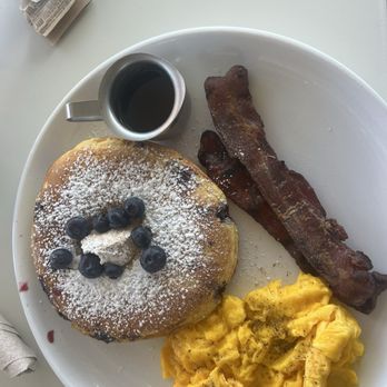 Paperboy East - Blueberry pancakes, eggs, and bacon - Coffee & Tea Near Me - Austin, Texas