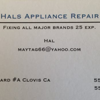 Hal's Appliance Repair - Business Card - Appliances & Repair Near Me