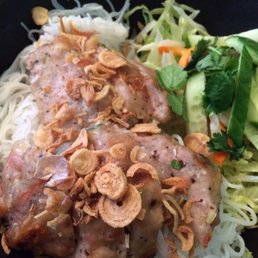 Banh Cha - perfectly peppery Shrimp and Pork "Meatloaf" anchoring the dish.