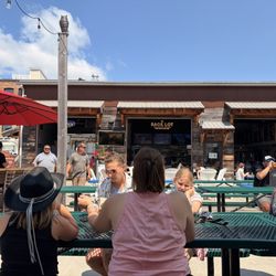 Open and covered picnic table seating plus room in the bar.