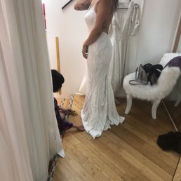 Hemming the wedding dress Hemming the wedding dress