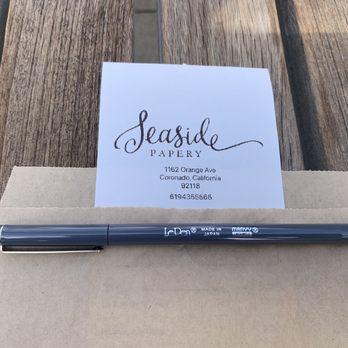 Seaside Papery - A card for $6.50 and a dark grey pen from LePen for $2.50 - Cards & Stationery Near Me - Coronado, California Seaside Papery - A card for $6.50 and a dark grey pen from LePen for $2.50 - Cards & Stationery Near Me - Coronado, California