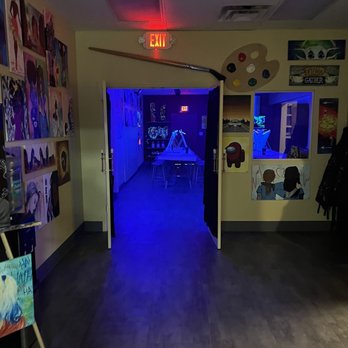 Painting with a Twist - Entering the black light painting studio. - Art Classes Near Me - Tampa, Florida Painting with a Twist - Entering the black light painting studio. - Art Classes Near Me - Tampa, Florida