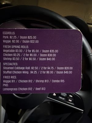 Menu photo 1 Nana's Eggrolls Ashwaubenon, WI