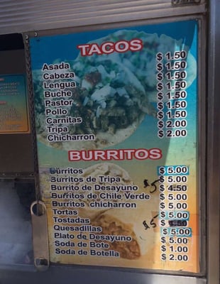Menu photo 8 Taqueria La Hacienda Phoenix, AZ