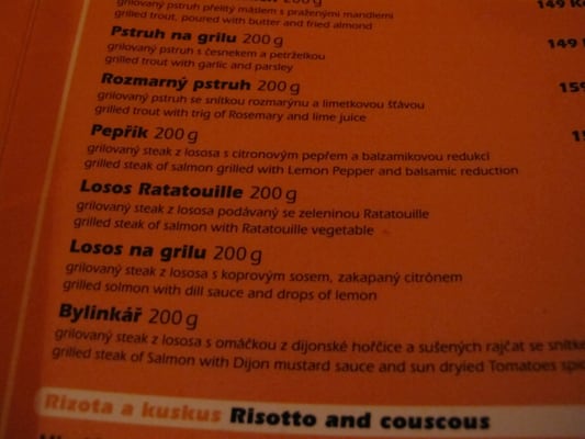 Menu photo 1 Atmosphere Prague, PR