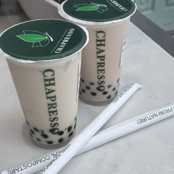 Chapresso - Phoenix milk tea with honey boba and barley black tea with honey boba - Bubble Tea Near Me - San Marino, California