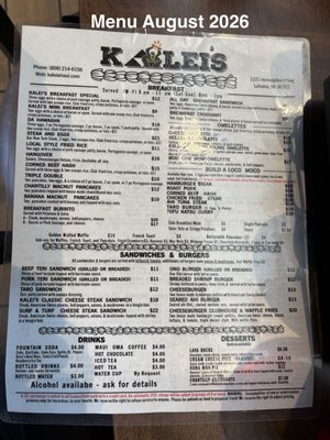 Menu photo 3 Kaleis Lahaina, HI Menu photo 3 Kaleis Lahaina, HI
