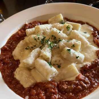 Vivacino - Rigatoni bolognese with house made pasta wheels and meat sauce. Just amazing. - Italian Near Me - North Andover, Massachusetts Vivacino - Rigatoni bolognese with house made pasta wheels and meat sauce. Just amazing. - Italian Near Me - North Andover, Massachusetts