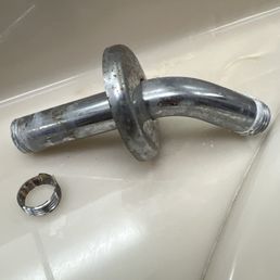 Pipe and ring from the shower. Pipe and ring from the shower.