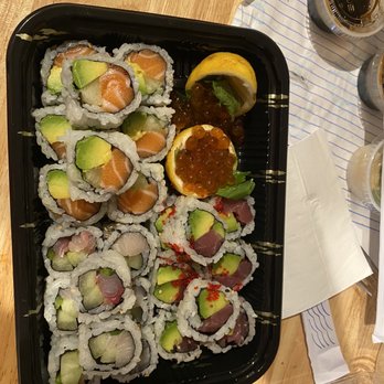 Bubblefish - Ikura sashimi, salmon avocado cucumber roll, tuna avocado tobiko roll, and yellowtail jalapeño cucumber roll! - Taiwanese Near Me - Philadelphia, Pennsylvania