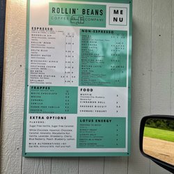 Rollin Beans coffee - Menu