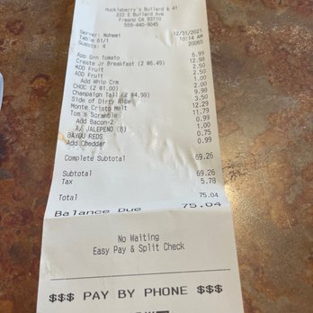 Huckleberry's - Waste of money no flavor at all - Breakfast & Brunch Near Me - Fresno, California