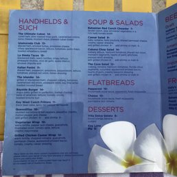 Pool bar menu Pool bar menu