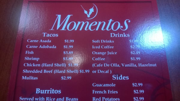 Menu photo 8 Momentos Cafe La Mesa, CA Menu photo 8 Momentos Cafe La Mesa, CA