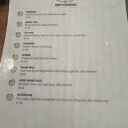 Entropy Brewing - August 2024 cocktail menu