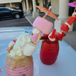 Naughty Tacos - Bubble gum and Sandia (watermelon) drinks