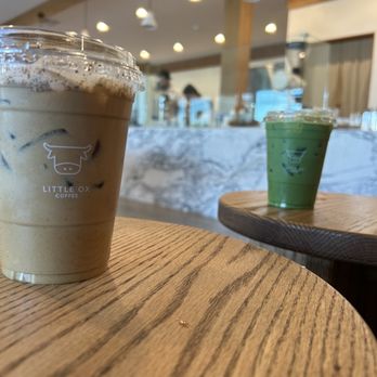 Little Ox Coffee - Right -Matcha Left - iced Coconut Spice Latte - Coffee & Tea Near Me - Fullerton, California Little Ox Coffee - Right -Matcha Left - iced Coconut Spice Latte - Coffee & Tea Near Me - Fullerton, California
