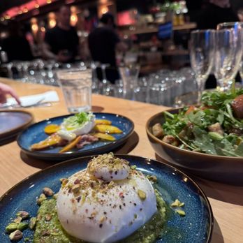Nonna's Cucina - Burrata Bar! Front - full pistachio. Back - half peaches and prosciutto. - Italian Near Me - Vancouver, British Columbia Nonna's Cucina - Burrata Bar! Front - full pistachio. Back - half peaches and prosciutto. - Italian Near Me - Vancouver, British Columbia