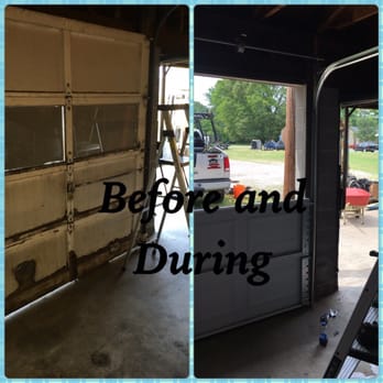 Garage Door Mechanix - Garage door wooden door replacement before and during - Garage Door Services Near Me - Concord, North Carolina Garage Door Mechanix - Garage door wooden door replacement before and during - Garage Door Services Near Me - Concord, North Carolina