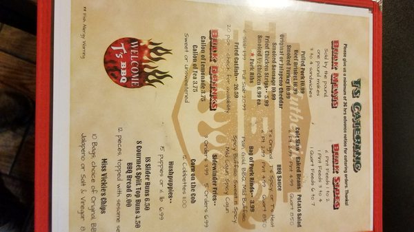 Menu photo 1 T's BBQ Harrison, AR
