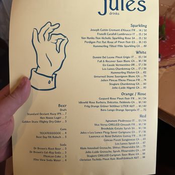 Jules - Wine and Beer Menu - Pizza Near Me - San Francisco, California Jules - Wine and Beer Menu - Pizza Near Me - San Francisco, California