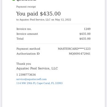 Aquatec Pool & Spa - Paid receipt - Pool & Hot Tub Service Near Me Aquatec Pool & Spa - Paid receipt - Pool & Hot Tub Service Near Me